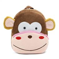 Rekome Cartoon Animal Backpack, Cute Toddler Bag Cute School Bags for 2-5 Years Kids, Gift for Kindergarten Kids, Monkey…