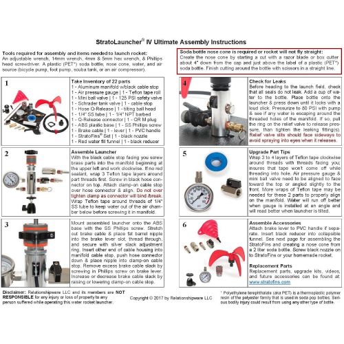  [아마존베스트]Relationshipware StratoLauncher IV Ultimate Tilting Water Rocket Launcher + StratoFins Kit