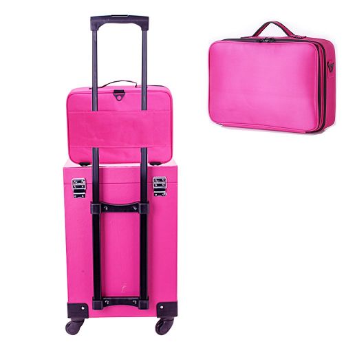  Relavel Makeup Bags Travel Large Makeup Case 16.5 Professional Makeup Train Case 3 Layer Cosmetic Bag...