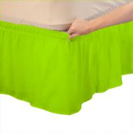 Relaxare Full 600TC 100% Egyptian Cotton Parrot Green Solid 1PCs Wrap Around Bedskirt Solid (Drop Length: 20 inches) - Ultra Soft Breathable Premium Fabric