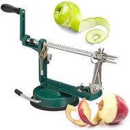 Relaxdays Apfelschalmaschine, Apfel schneiden, schalen, entkernen, 3 in 1, mit Kurbel, HxBxT 13,5 x 30,5 x 10,5 cm, gruen