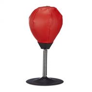 [아마존 핫딜]  [아마존핫딜]Relaxdays Punchingball Tisch, Boxbirne Schreibtisch, Buero Punching Ball, Anti Frust, HxBxT: 35 x 18 x 18 cm, rot-schwarz