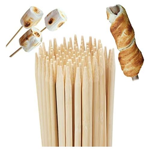  Relaxdays 10023273 Bambus, 100er Set, fuer Marshmallows u. Stockbrot, Lagerfeuer, universal, 90 cm lang, Natur Grillspiesse,