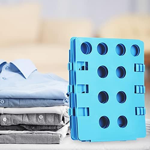  Relaxdays Waschefalter 4. Generation, platzsparend, 68 x 57 cm, Waschefalter fuer Shirts, Hemden, flexibel, Flip, Fold, blau