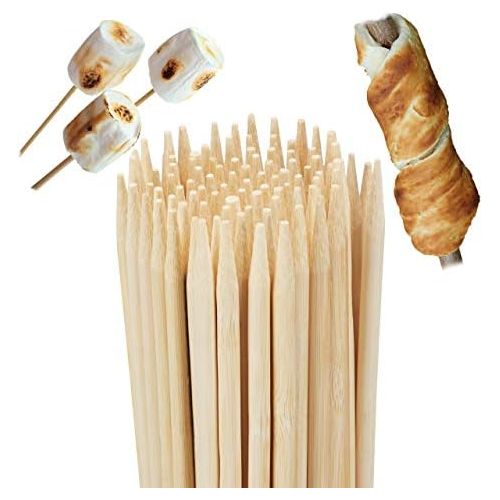  Relaxdays 10023273 Bambus, 100er Set, fuer Marshmallows u. Stockbrot, Lagerfeuer, universal, 90 cm lang, natur Grillspiesse