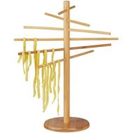 Relaxdays 10022196, natur Nudeltrockner Bambus, 12 Arme, Nudelstander faltbar, zum Pasta Trocknen, fuer Spaghetti, 41cm hoch, Holz