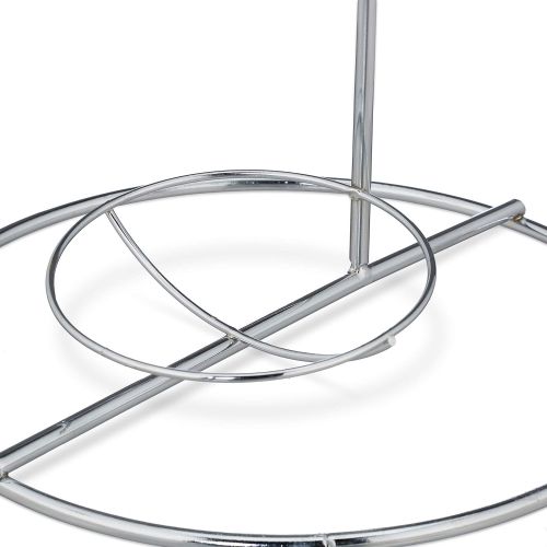  Relaxdays Obsthalter Spirale Metall, Korb fuer Orangen und AEpfel, Platz fuer 7 Stueck, HxBxT: 48 x 21 x 21 cm, silber