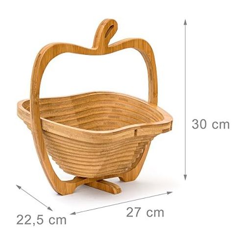  Relaxdays Bamboo Fruit Basket Apple