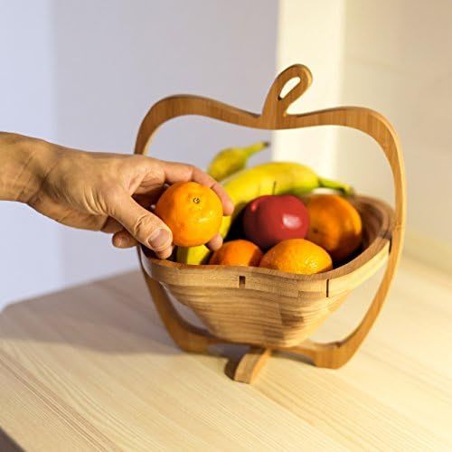  Relaxdays Bamboo Fruit Basket Apple