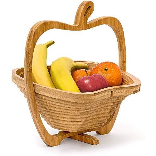  Relaxdays Bamboo Fruit Basket Apple