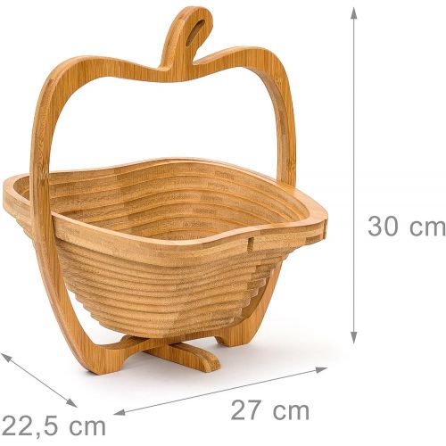  Relaxdays Bamboo Fruit Basket Apple