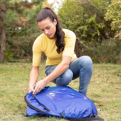  Relaxdays Pop Up Changing Tent, H x W x D: 190 x 120 x 120 cm, Waterproof Instant Tent, Compact, UV 50+, Blue