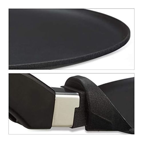  [아마존베스트]Relaxdays Cast Aluminium Crepe Pan 25 cm Non-Stick Cast Pan for Crepe Easy Care Extra Flat Black