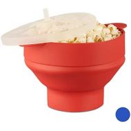 [아마존베스트]Relaxdays Silicone Popcorn Maker for Microwave Foldable Popcorn Popper Oil-Free Preparation Various Colours Colours
