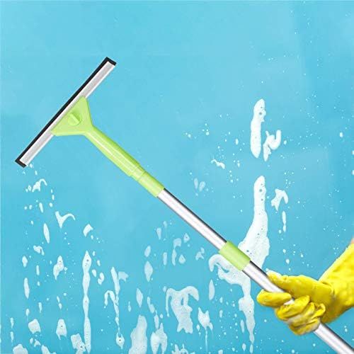  [아마존베스트]Relaxdays Window Cleaning Set, 5-Piece Professional Set, Window Squeegee & Washer, 2 Covers, with Telescopic Rod, Green, H x W x D: 5 x 25 x 66 cm