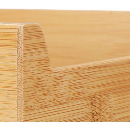  [아마존베스트]Relaxdays Bamboo Knife Holder, Drawer Insert for Knife Storage, Drawer Organiser, H x D: 6.5 x 38 x 15.5 cm, Natural