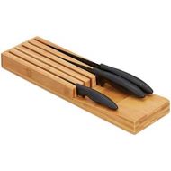 [아마존베스트]Relaxdays Bamboo Knife Organiser for 5 Knives 3.5 x 11 x 39 cm Natural