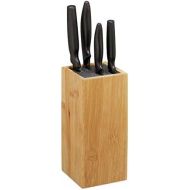[아마존베스트]Relaxdays Bamboo Knife Block Knife Storage with Bristles, Universal, Knife Holder Unassembled, 23 x 10.5 x 10.5 cm, Natural, 1 Piece