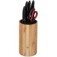 [아마존베스트]Relaxdays Unequipped Bamboo Knife Block without Knife, for 10 Knives of All Types, Knife Holder H x D 23 x 12.5 cm, Natural