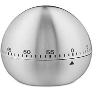 [아마존베스트]Relaxdays Egg Timer 1h Time Interval Ringing Beep Kitchen Helper Mechanical Timer Stainless Steel Silver