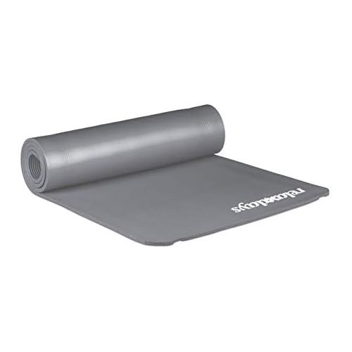  [아마존베스트]Relaxdays Yoga Mat 1 cm Thick for Pilates Fitness Joint Protection with Carry Strap Gymnastics Mat 60 x 180 cm