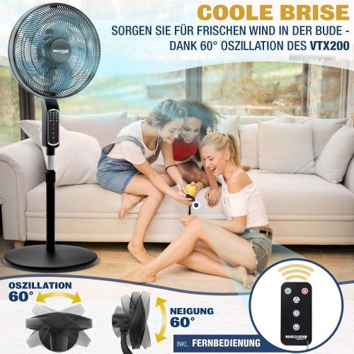  [아마존베스트]2-in-1 Floor Fan 55 W Extremely Quiet 43 dB LED Touch Display + Table Fan with Remote Control VTX200 with 60° Oscillation & Tilt | RelaxxNow App, Amazon Alexa & Google Assistant Co