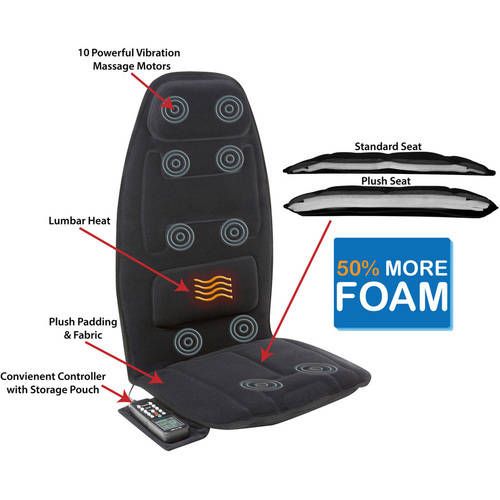  RelaxZen 60-2910P Massage Seat Cushion, Black