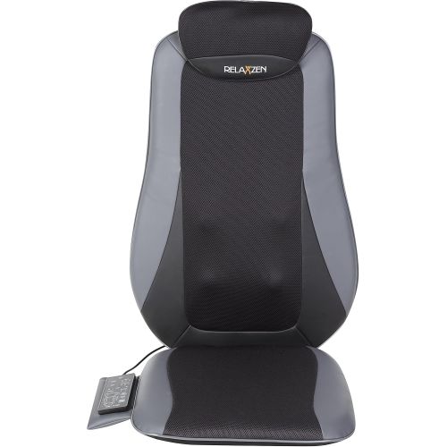  Relaxzen Tapping, Rolling, and Shiatsu Full Seat Massager with Heat, Black/Dark Gray