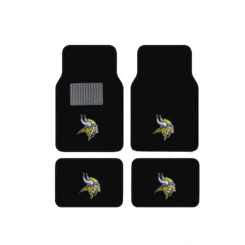  Newly Released Licensed Minnesota Vikings Embroidered Logo Carpet Floor Mats. Wow Logo on All 4 Mats.
