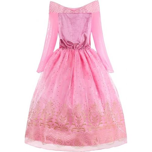  ReliBeauty Little Girls Princess Dress up Costume with Accessories, 4T (110), Pink