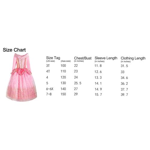  ReliBeauty Girls Princess Dress up Aurora Costume