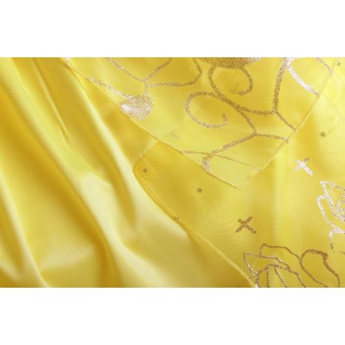  ReliBeauty Girls Sleeveless Sequin Princess Belle Costume Dress up