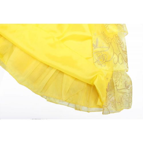  ReliBeauty Girls Sleeveless Sequin Princess Belle Costume Dress up