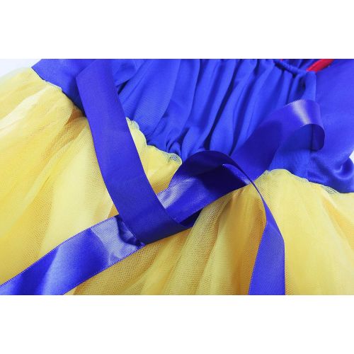  ReliBeauty Little Girls Elastic Waist Backless Princess Snow White Dress Costume