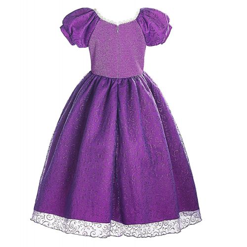  ReliBeauty Girls Princess Tangled Rapunzel Lace up Dress Costume