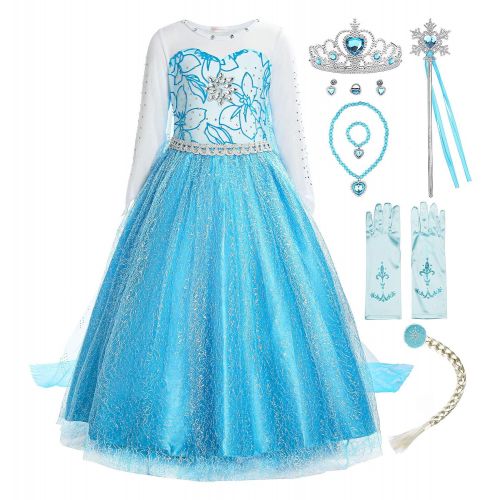  ReliBeauty Little Girls Princess Fancy Dress Elsa Costume