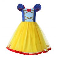 ReliBeauty Little Girls Elastic Waist Backless Princess Snow White Dress Costume