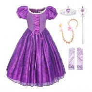 ReliBeauty Girls Princess Tangled Rapunzel Lace up Dress Costume