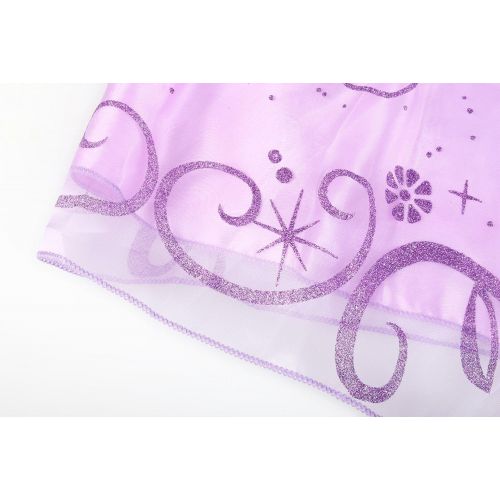  ReliBeauty Little Girls Rapunzel Costume Mesh Sleeve Princess Fancy Dress