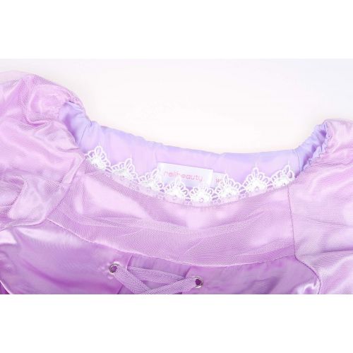  ReliBeauty Little Girls Rapunzel Costume Mesh Sleeve Princess Fancy Dress