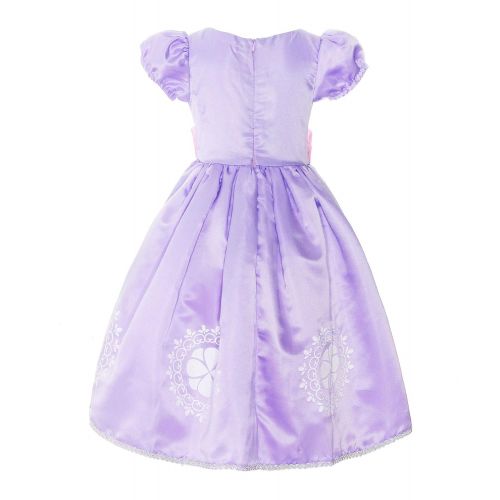  ReliBeauty Girls Short Sleeve Sofia Costume Princess Dress