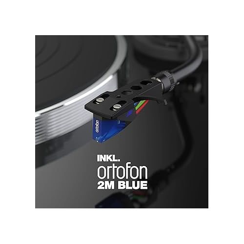  Reloop Turn X Premium HiFi Clear Sound Quality, Accurate and Consistent Speeds Turntable with Ortofon 2M Blue Cartridge (Black)