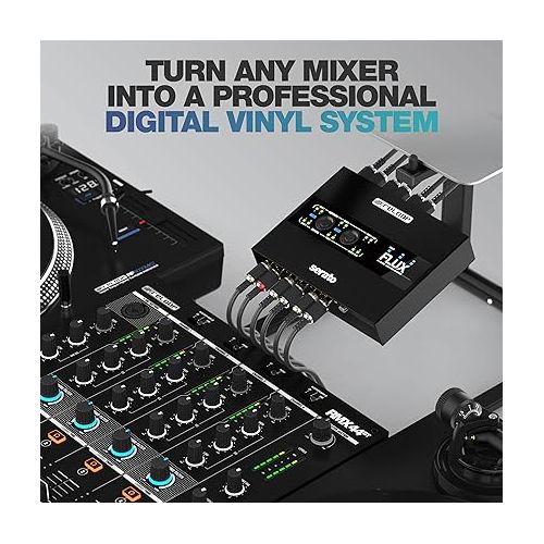  Reloop Flux 6x6 In/Out USB-C DVS Flexible, Robust, and Roadworthy Interface for Serato DJ Pro with USB Cables and Extended Edge Design (Black)