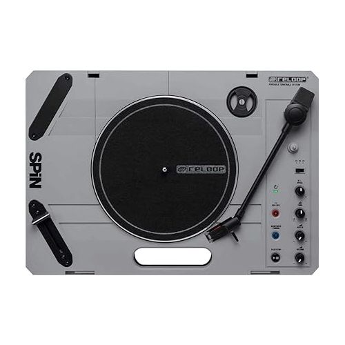  Reloop Spin Portable Turntable System with Scratch Vinyl with Polsen HPC-A30 Studio Headphones & Male Audio Cable (6') Bundle