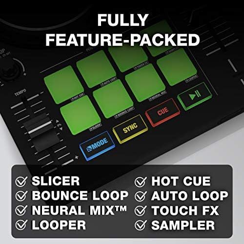  [아마존베스트]Reloop Buddy Compact 2-Channel DJ Controller for Algoriddim DJay on iOS, PadOS, Android, Mac and PC with RGB Performance Pads, FX Paddle and Neural Mix Control