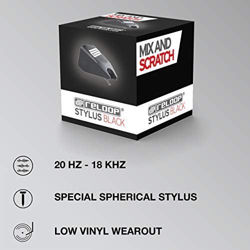  [아마존베스트]Reloop Replacement needle black, all-round pickup system, spherical needle cut, balanced sound, easy accentuation of the bass area, AMS-STYLUS-BLACK