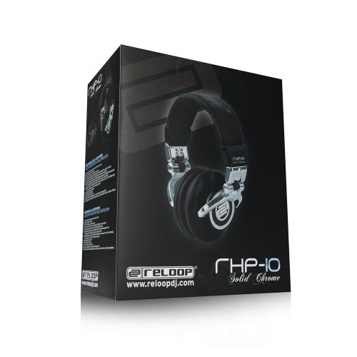  Reloop RHP-10 Solid Chrome DJ Headphones Black  Silver