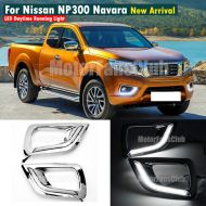 Remarkable MotorFansClub LED Daytime Running Light DRL Fog Lamp Cover for Nissan NP300 Navara 2015 2016 (US Shipment)