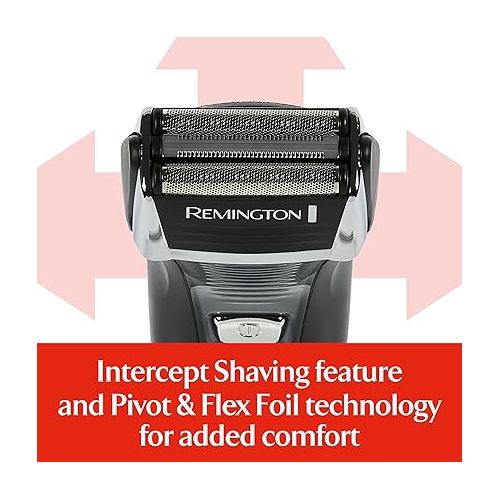  Remington Foil Shaver, Electric Razor for Men, Cordless Rechargeable with Pop Up Trimmer, Pivot & FlexFoil Technology, Lightweight Handheld Design, Black