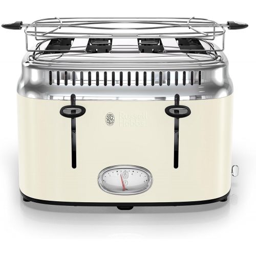  Russell Hobbs TR9250CRR Retro Style Toaster, 4-Slice, Cream